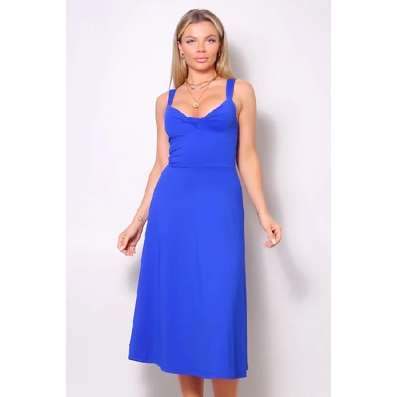 Cut-Out DressSleeveless Twist Front A Line Midi Dress