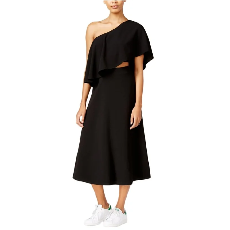 women's minimalist dressesRachel Roy Womens Flounce Midi One Shoulder Dress