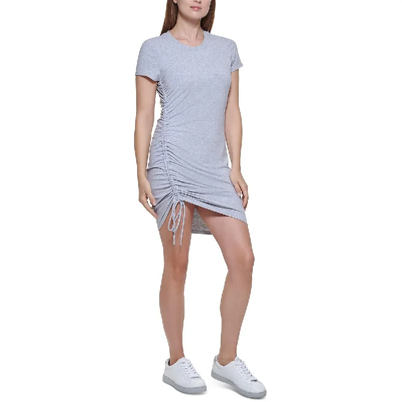 Skater DressCalvin Klein Jeans Womens Petites Ruched Mini T-Shirt Dress