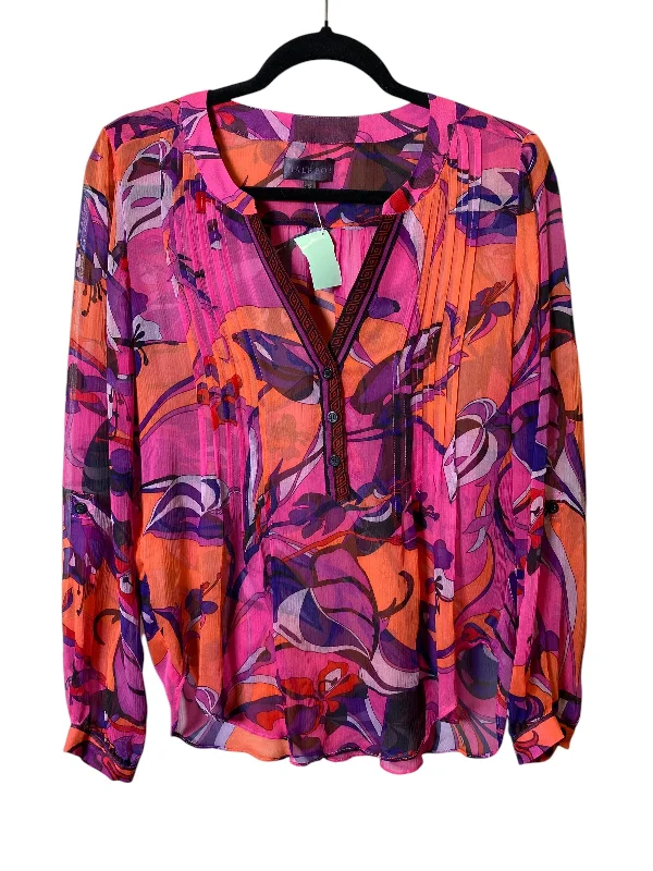 women's tops for statement-making outfitsTop Long Sleeve By Hale Bob In Orange & Pink, Size: S