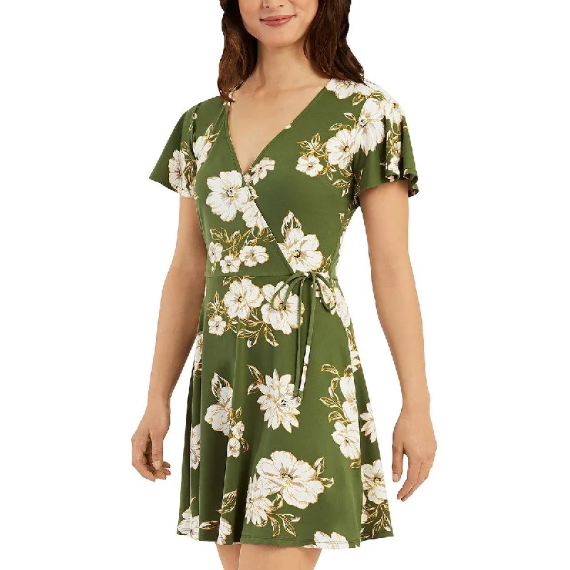 women's versatile dressesBCX Womens Juniors Floral Mini Fit & Flare Dress