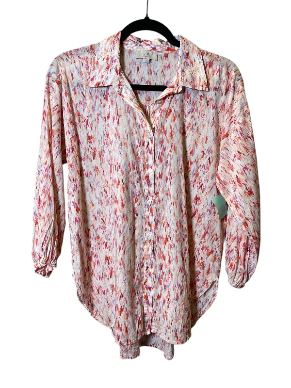 women's tops for wedding guest attireTop Long Sleeve By Loft In Pink, Size: S