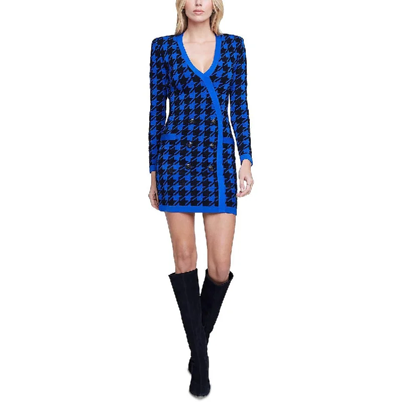 women's halter dressesL'Agence Womens Odell Houndstooth Mini Sweaterdress