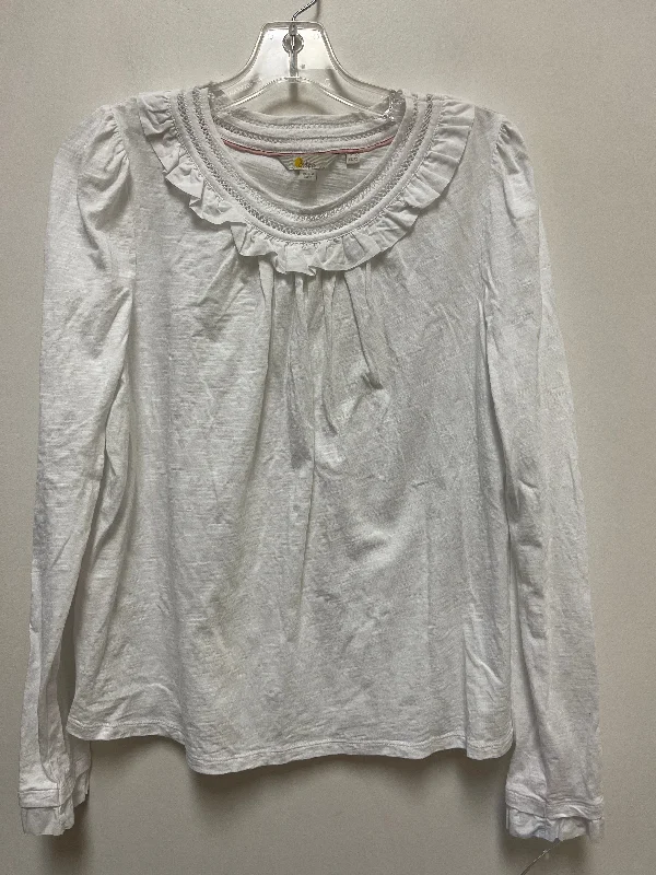 women's tops with sheer overlaysTop Long Sleeve By Boden In White, Size: L