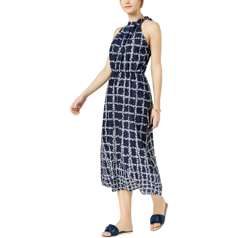 women's bridesmaid dressesMaison Jules Womens Printed Neck-Tie Midi Dress