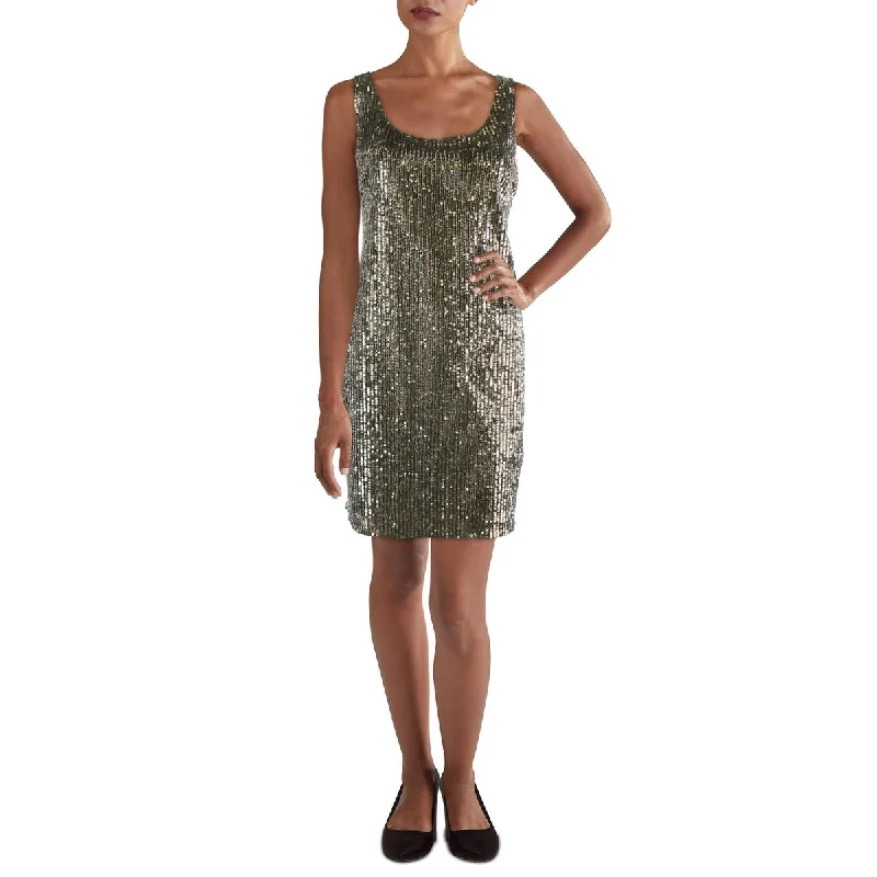 women's sleeveless dressesLauren Ralph Lauren Womens Sequined Mini Cocktail And Party Dress