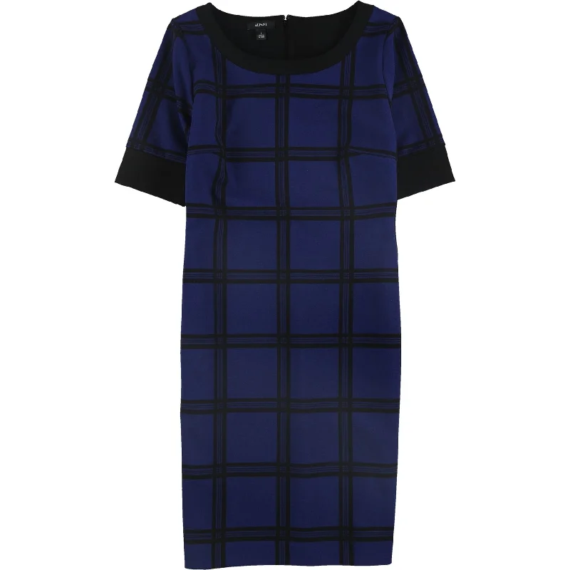 women's fair-trade dressesAlfani Womens Windowpane Midi Sheath Dress