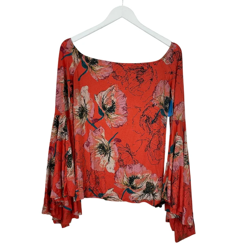 women's tops with cold-shoulder cutsTop Long Sleeve By We The Free In Orange, Size: S