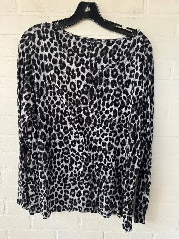 women's tops for those who love to experiment with fashionTop Long Sleeve By Mario Serrani In Black & Grey, Size: Xl