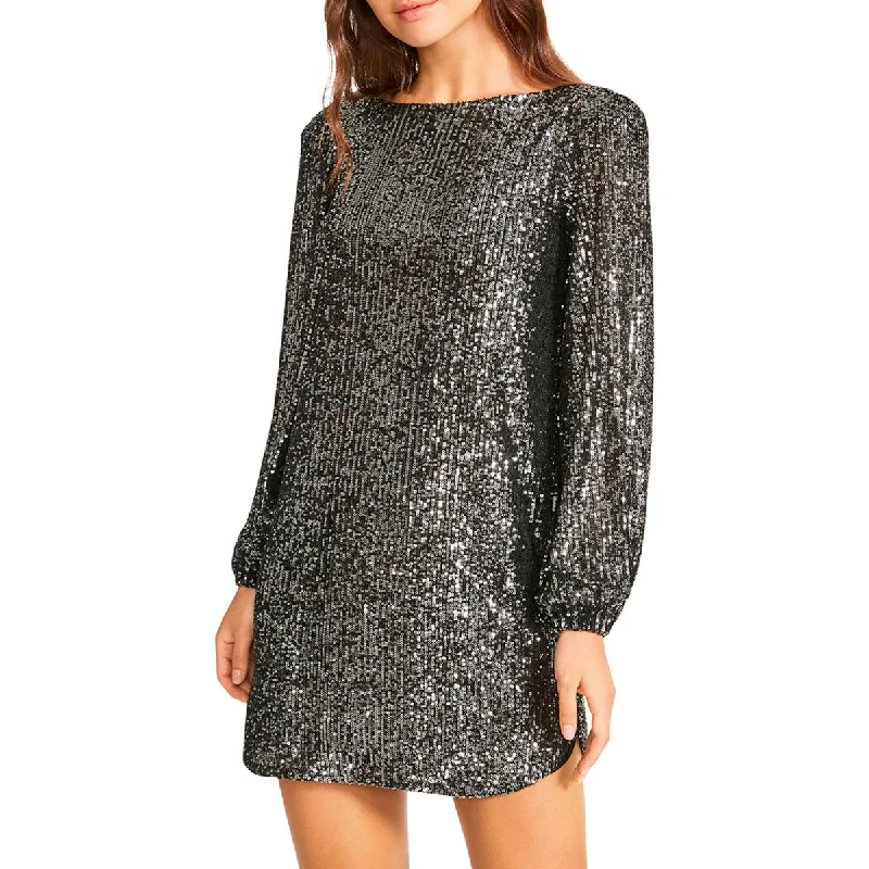 women's solid color dressesBB Dakota by Steve Madden Womens Delorean Sequined Mini Cocktail and Party Dress