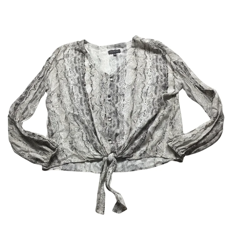 women's tops for cocktail partiesTop Long Sleeve By Limited In Snakeskin Print, Size: Xlp