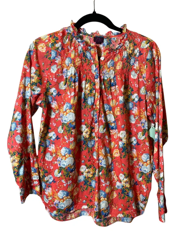 women's tops for vintage fashion enthusiastsTop Long Sleeve By J. Crew In Floral Print, Size: S