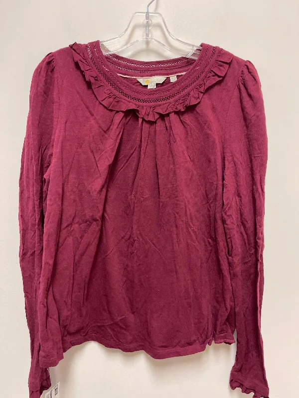 silk women's topsTop Long Sleeve By Boden In Maroon, Size: L