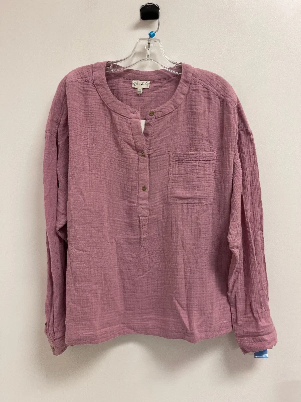 women's tops for black-tie affairsTop Long Sleeve By Wonderly In Purple, Size: 2x