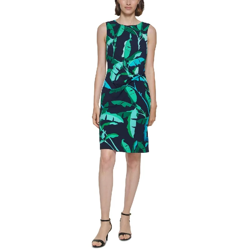 women's stretchy dressesTommy Hilfiger Womens Printed Mini Sheath Dress