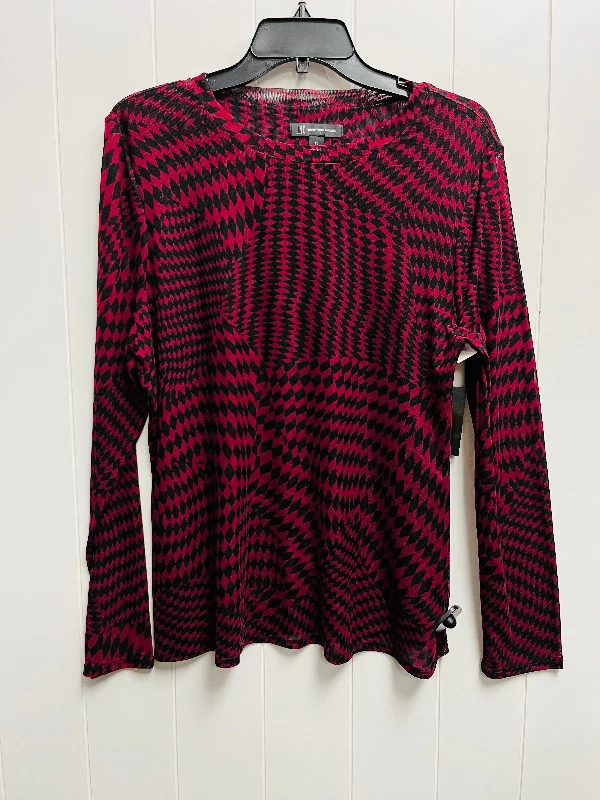 luxury women's topsTop Long Sleeve By Inc In Black & Red, Size: Xl