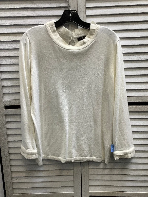 women's stylish topsTop Long Sleeve By Ann Taylor In Ivory, Size: Xl