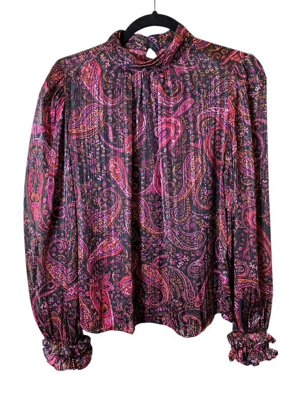 women's tops for those who love to shop for unique findsTop Long Sleeve By Mng In Black & Purple, Size: S