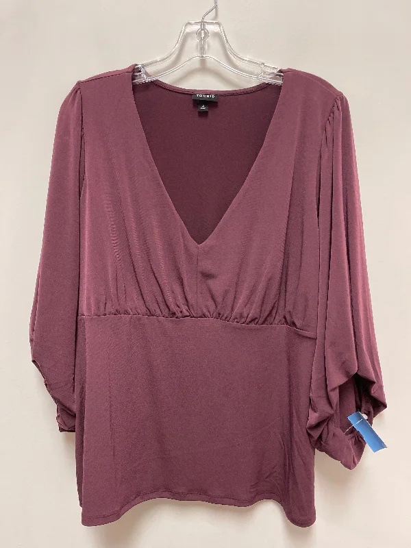 women's tops for business casual attireTop Long Sleeve By Torrid In Purple, Size: 2x