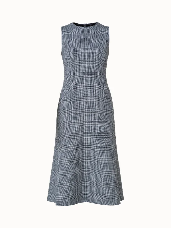 Evening DressChecked Wool Double-Face Midi Dress