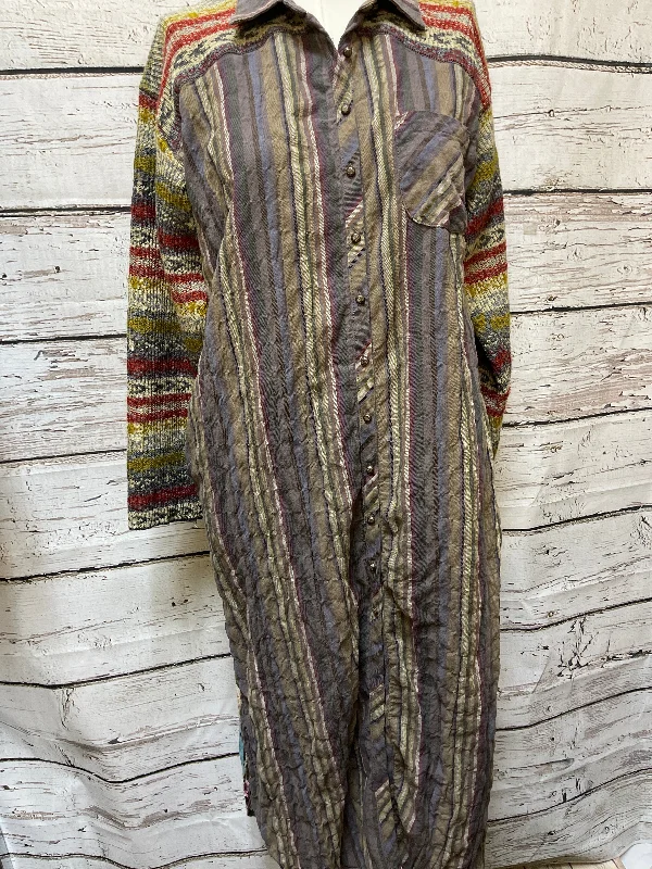 women's tops for those who want to wear versatile pieces that can be dressed up or downTunic Long Sleeve By Aratta Silent Journey In Multi-colored, Size: M