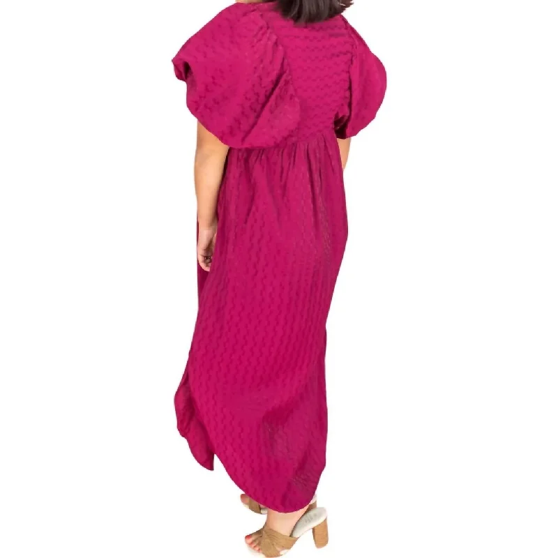 women's formal dressesEntro - Puff Sleeve Midi Dress