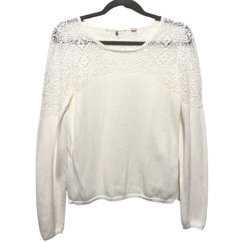 women's tops for evening soireesTop Long Sleeve By Knitted And Knotted In Ivory, Size: M