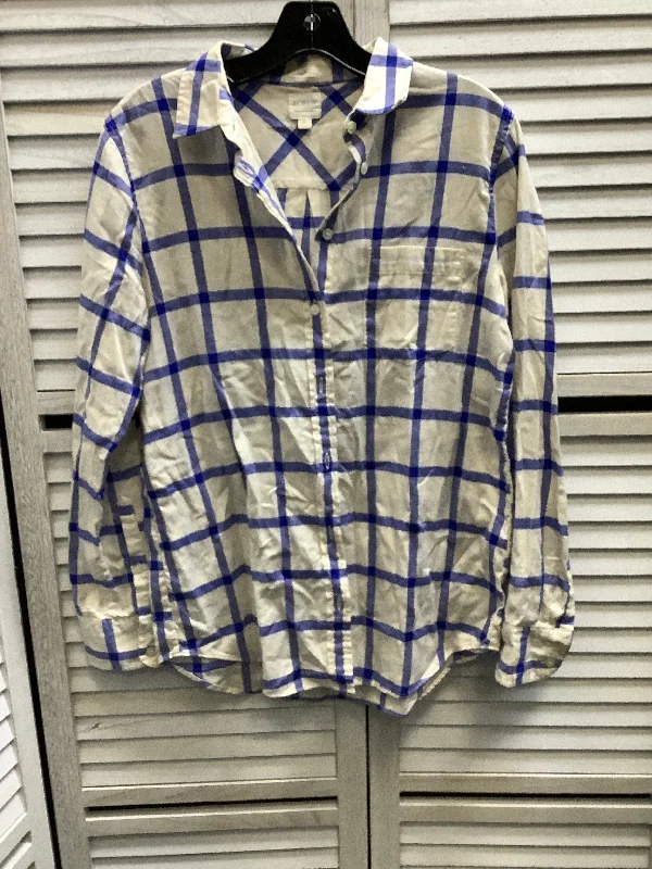 luxury women's topsTop Long Sleeve By J. Crew In Plaid Pattern, Size: S