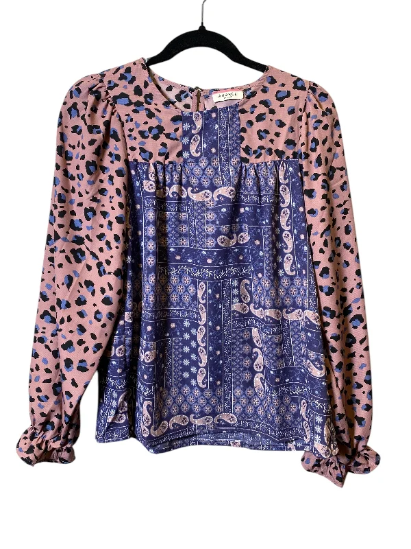 women's tops for relaxed weekendsTop Long Sleeve By Andree By Unit In Multi-colored, Size: S