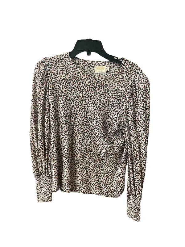 silk women's topsTop Long Sleeve By Nation In Polkadot Pattern, Size: S