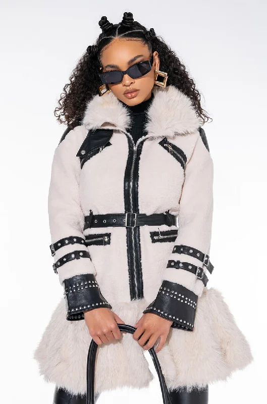 women's coats with hoodsTHE MET FAUX FUR COAT