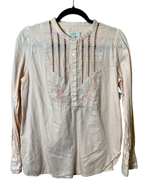 women's tops for those who want to stay updated with the latest fashion trendsTop Long Sleeve By Loft In Pink, Size: S