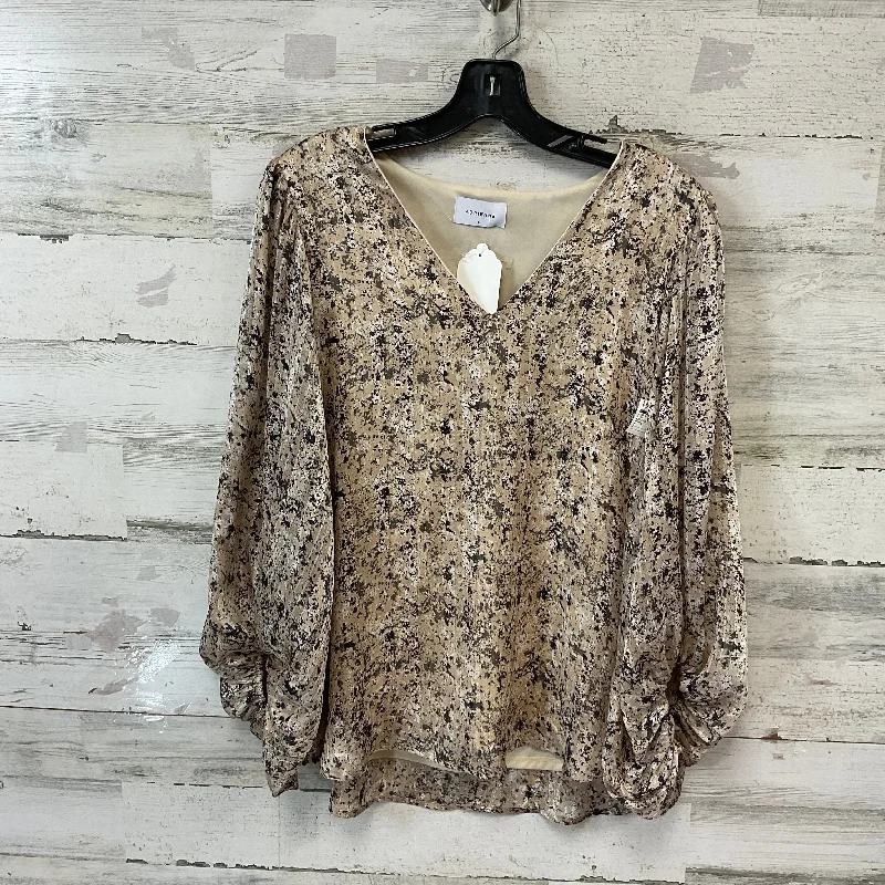 women's tops for those who want to wear pieces that are both comfortable and stylishTop Long Sleeve By ADRIENNE In Tan, Size: S