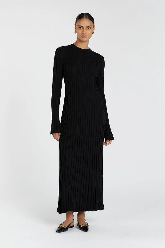 women's versatile dressesADA BLACK LONG SLEEVE MIDI DRESS