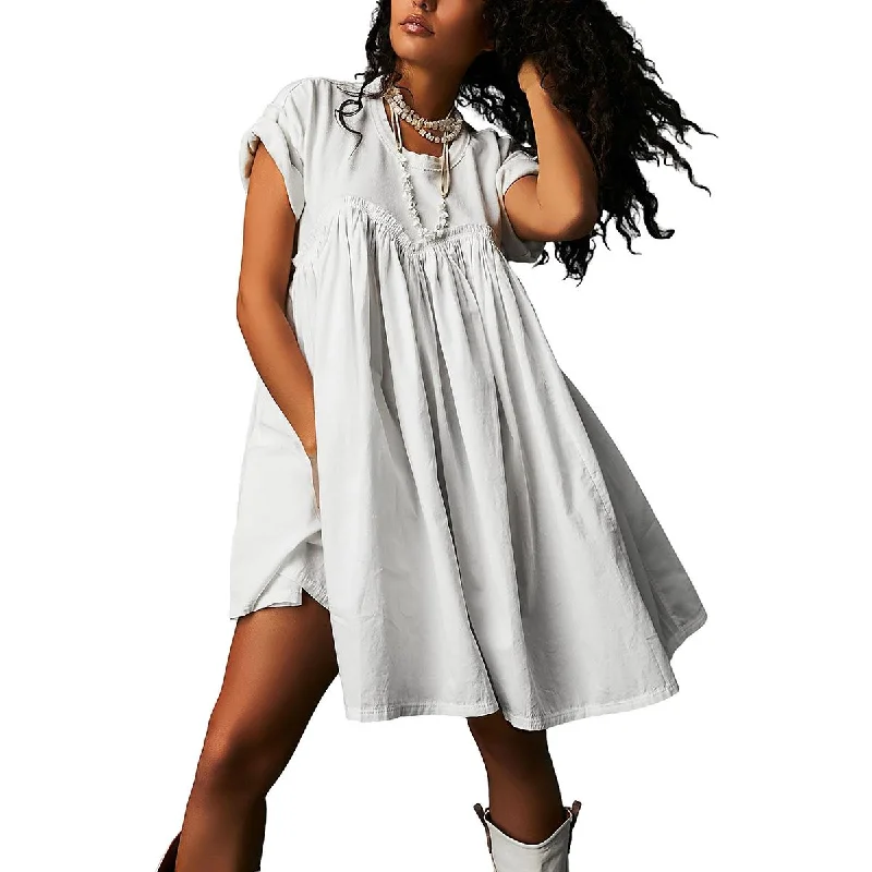 women's mother of the bride dressesFree People Womens Catalina Cotton Mini Babydoll Dress