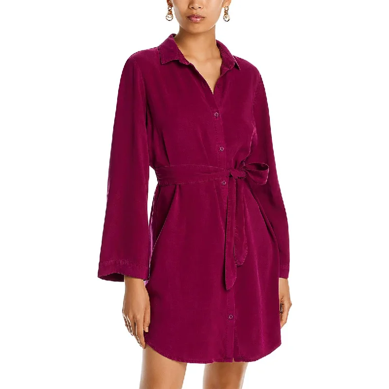 women's silk dressesBella Dahl Womens Tencel Mini Shirtdress