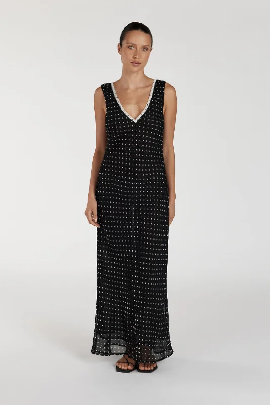 Striped DressWINONA BLACK SPOT MIDI DRESS