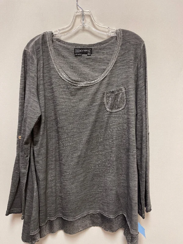 women's tops for statement-making outfitsTop Long Sleeve By Clothes Mentor In Grey, Size: Xl