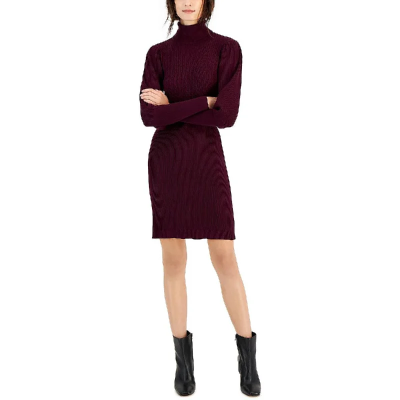 Sweetheart Neckline DressTaylor Womens Mock Neck Mini Sweaterdress