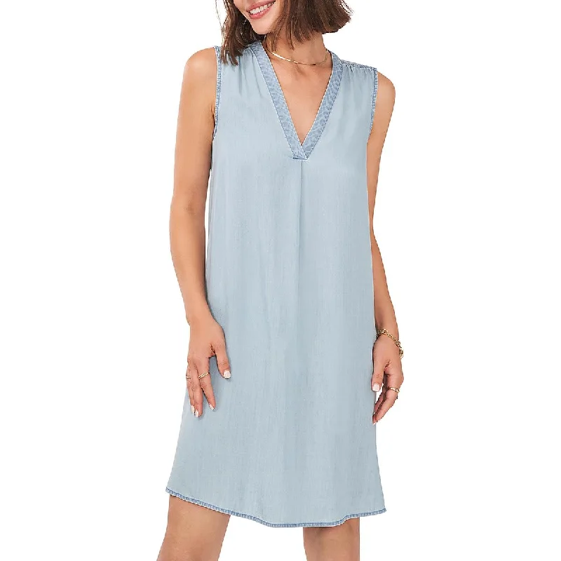 women's fashionable dressesVince Camuto Womens V Neck Mini Shift Dress