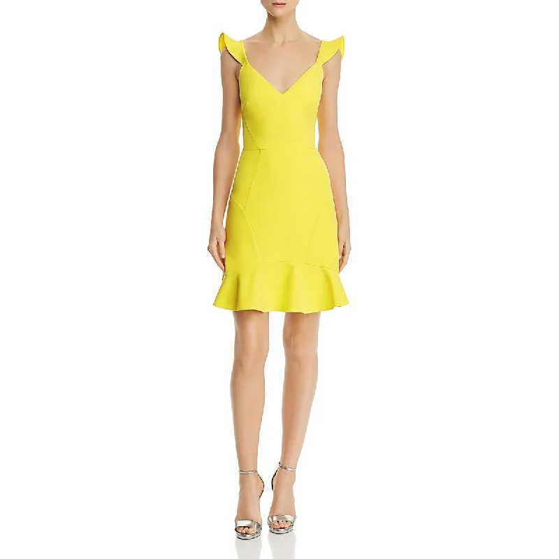 Statement DressAidan by Aidan Mattox Womens Ruffled Mini Cocktail And Party Dress