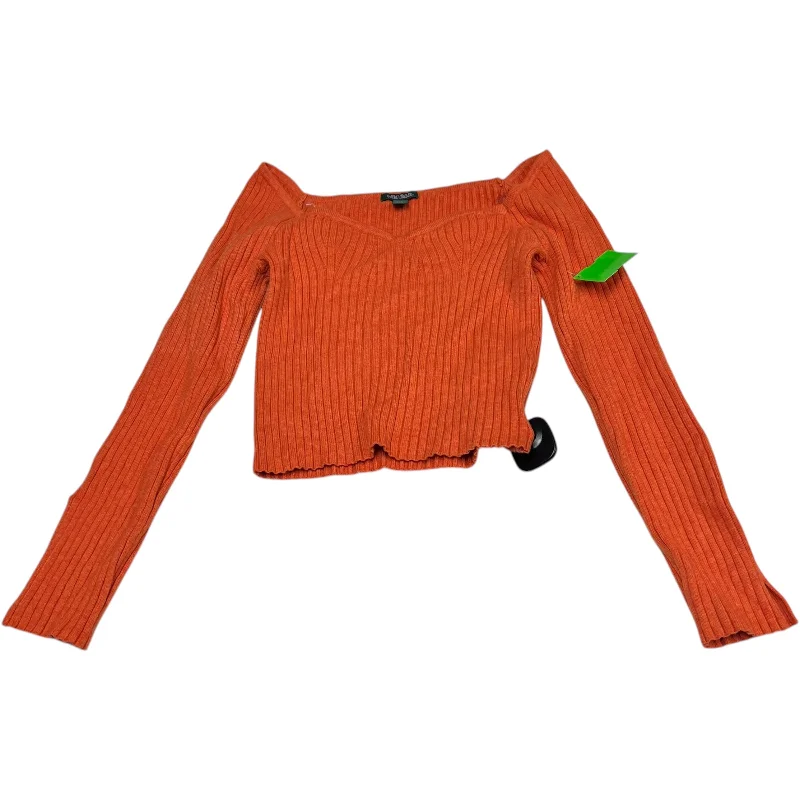 women's tops with lace-up frontsTop Long Sleeve By Wild Fable In Orange, Size: Xs