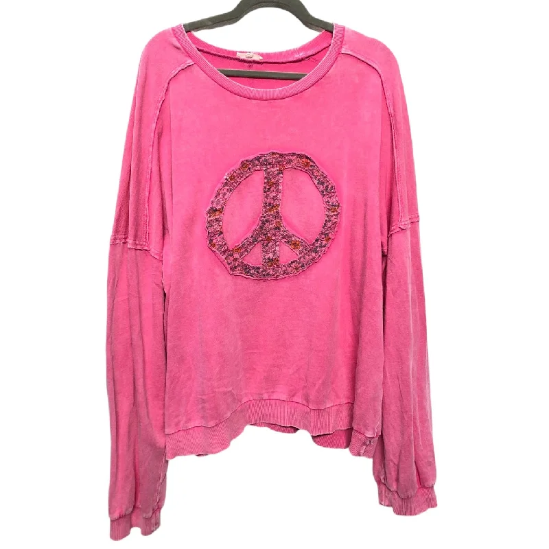 women's tops with cinched waistsTop Long Sleeve By Easel In Pink, Size: 2x