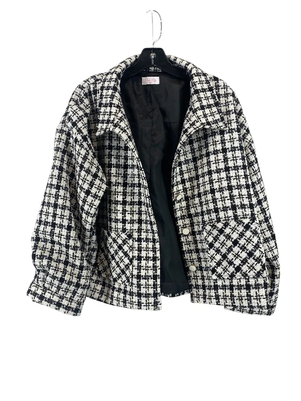 women's coats with fur collarsBlazer By Pink Lily In Plaid Pattern, Size: Xl