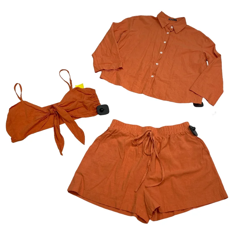 women's wool shortsOrange Shorts Set Shein, Size S