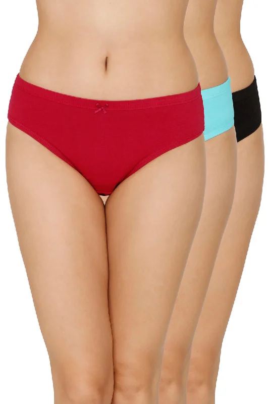 Bikini Set FemaleInner Elastic Full Coverage Mid Rise Bikini Panty (Pack of 3)