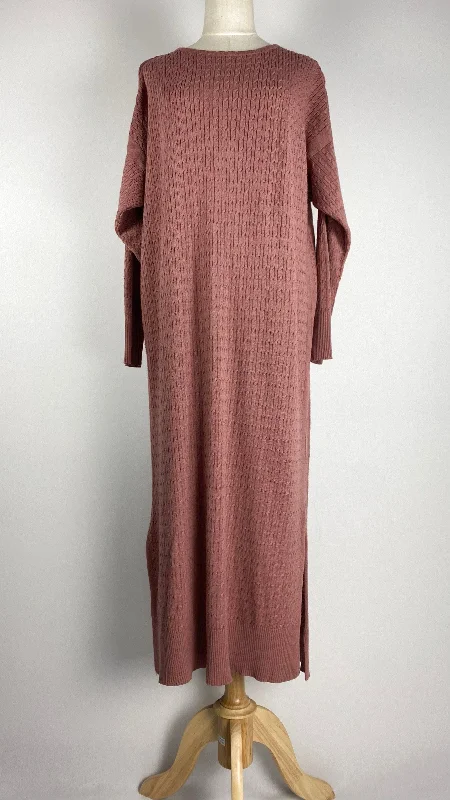 women's everyday dressesLong Sleeve Knit Maxi Sweater Dress, Pink