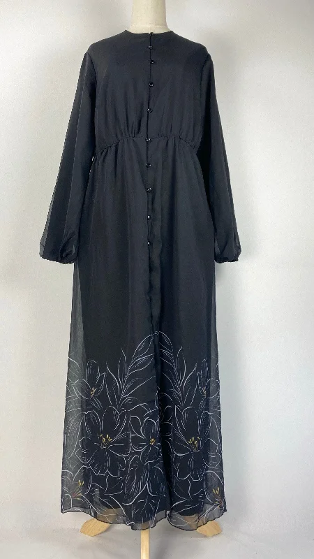 women's lightweight dressesLong Sleeve Maxi Dress, Black