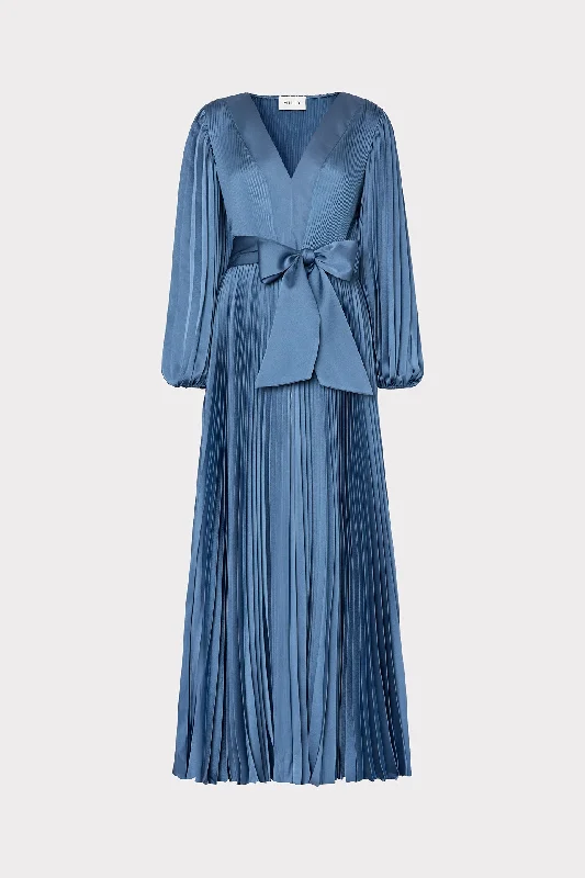 Chic DressNadie Pleated Satin Maxi Dress