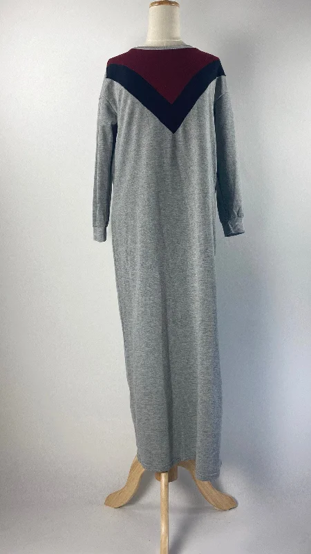 Bohemian DressLong Sleeve Maxi Knit Dress, Gray